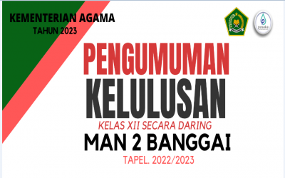 Pengumuman Kelulusan Peserta Didik Kelas 12 MAN 2 Banggai tahun Pelajaran 2022/2023